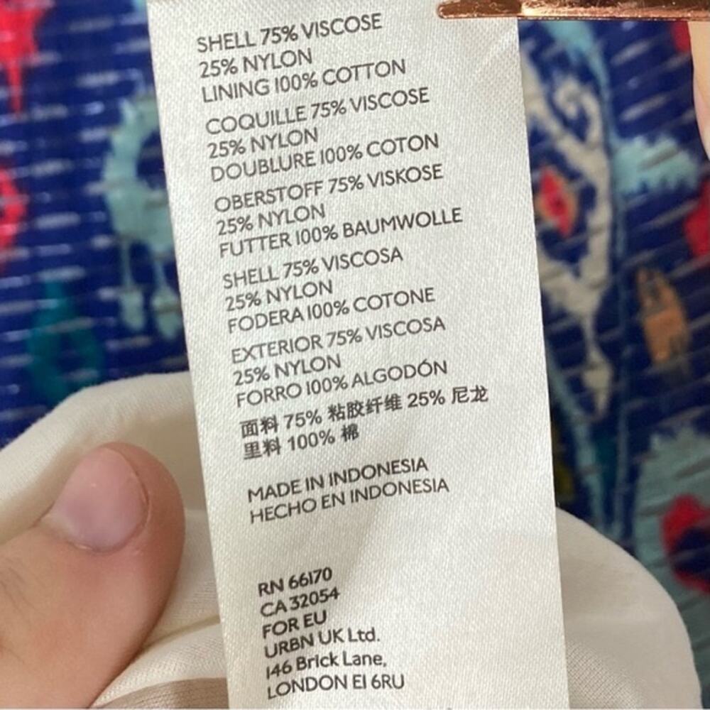 NWOT ANTHROPOLOGIE Skirt M“Edith”Paisley Floral Bow-Tie Ruffle Pull-Up Pocket - Picture 6 of 9